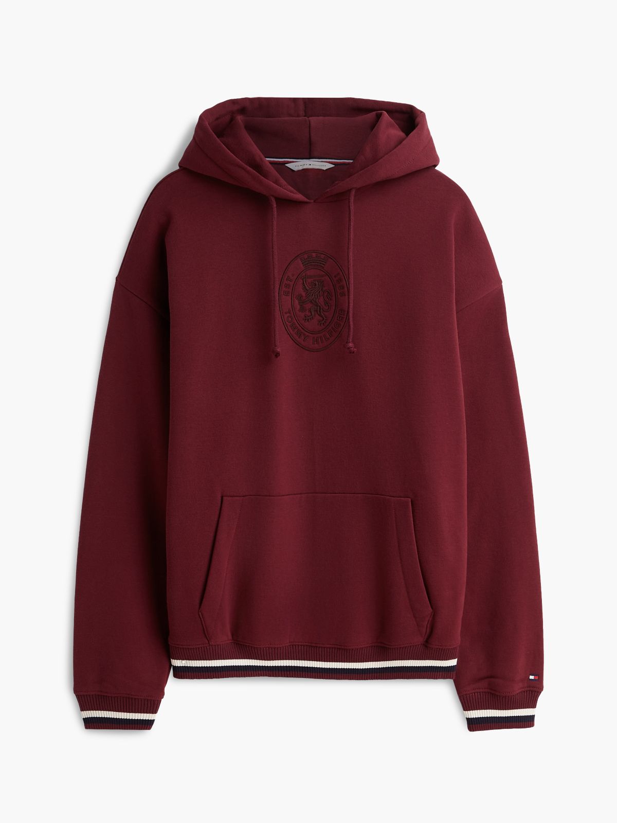 Crest Fleece Drawstring Lounge Hoody — Purple