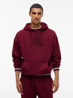 Crest Fleece Drawstring Lounge Hoody — Purple 1