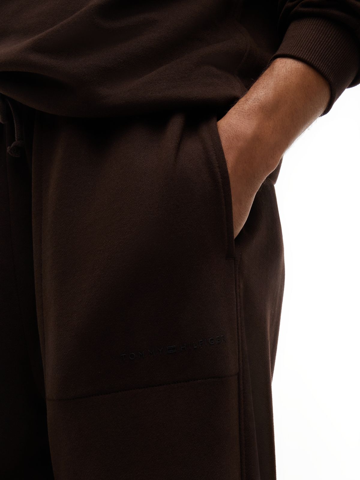TH Original Tailored French Terry Lounge Trousers — Brown