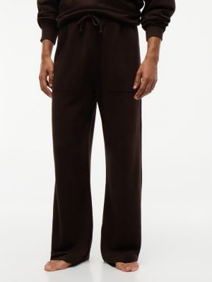 brown th original tailored french terry lounge trousers for men tommy hilfiger