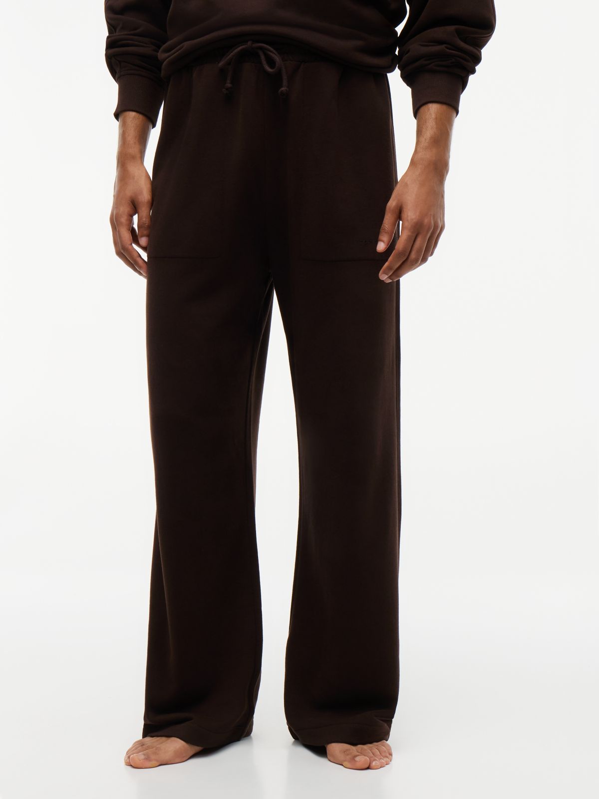 TH Original Tailored French Terry Lounge Trousers — Brown