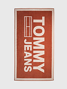bruin essential handdoek met logo voor unisex - tommy jeans