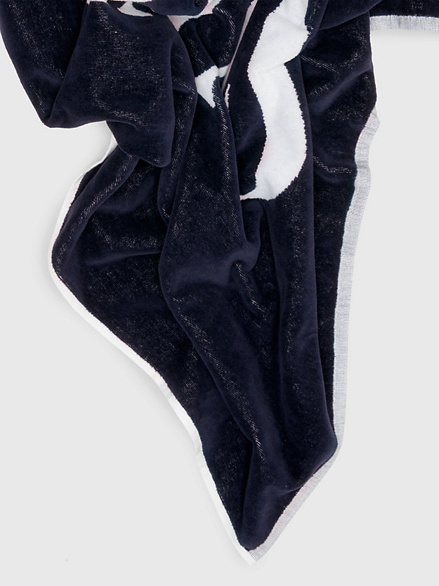 blau archive handtuch im color block-design für unisex - tommy jeans