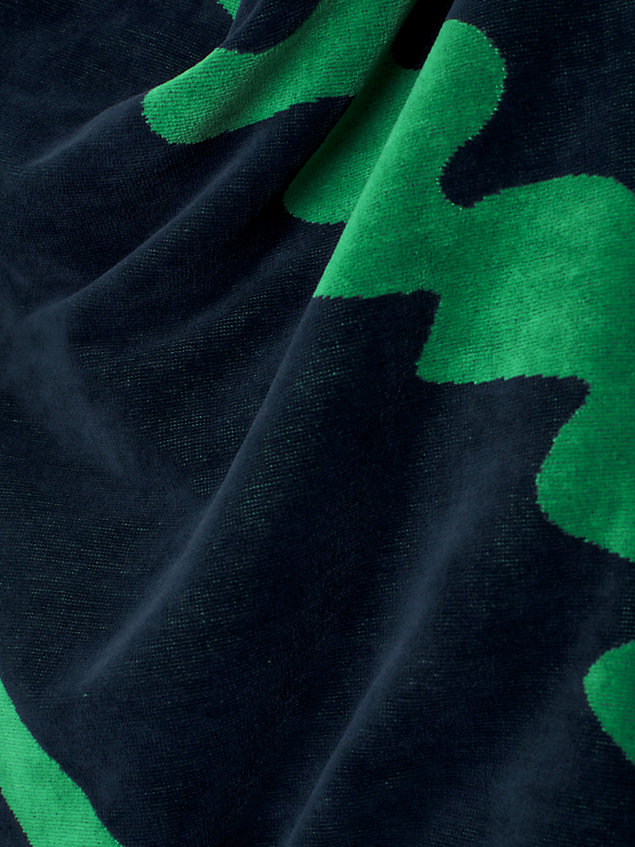 blue signature handdoek met logo voor unisex - tommy jeans