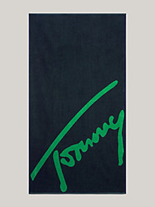 blau handtuch mit signatur-logo für unisex - tommy jeans