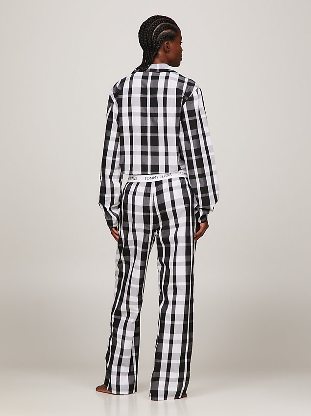 black heritage genderneutraler pyjama mit badge für unisex - tommy jeans