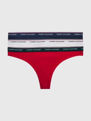3-Pack Stretch Cotton Thongs | RED 