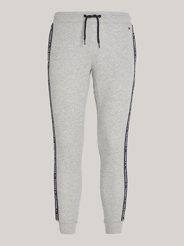 grey logo tape joggers for women tommy hilfiger