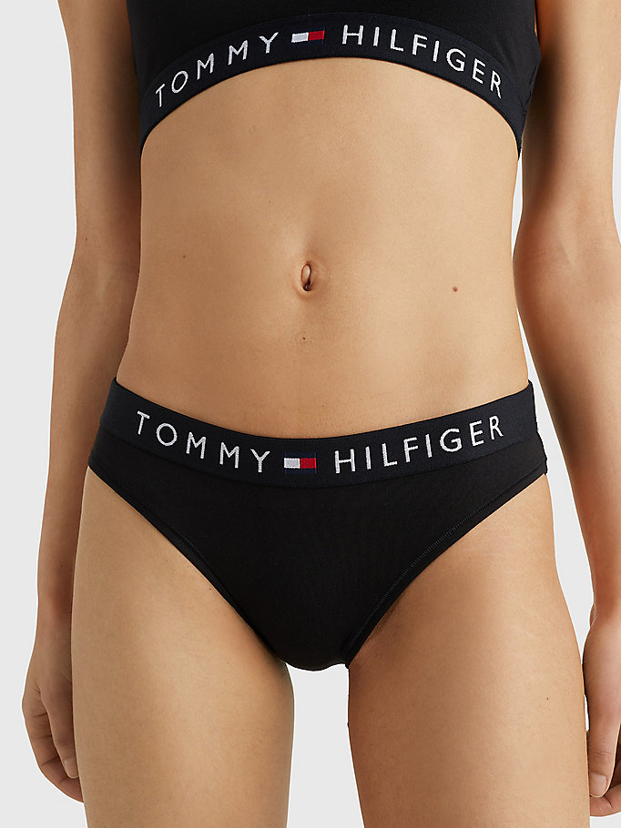 black logo waistband stretch cotton briefs for women tommy hilfiger