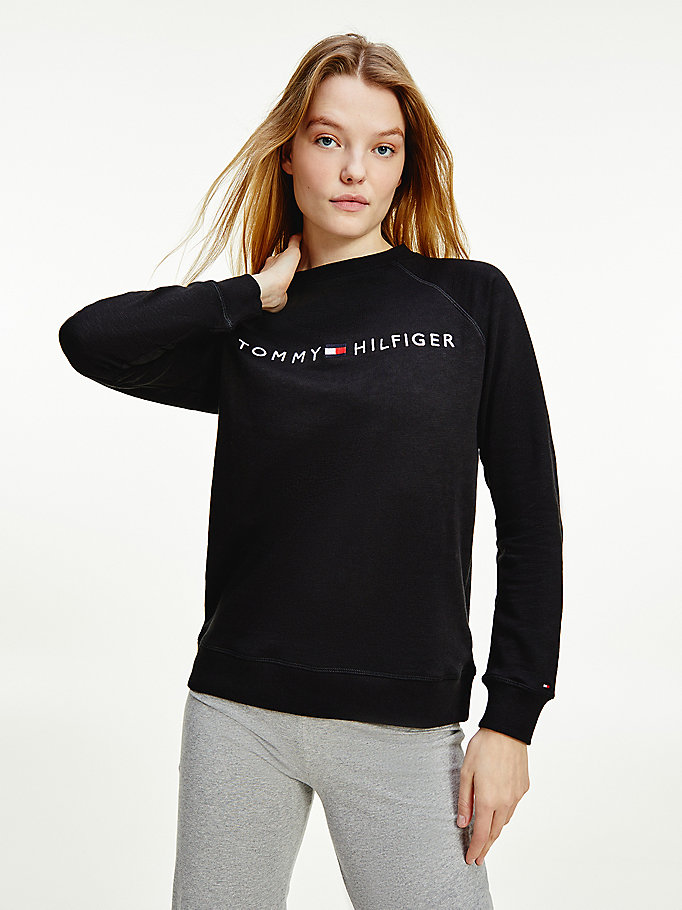Logo Raglan Sweatshirt | BLACK | Tommy Hilfiger