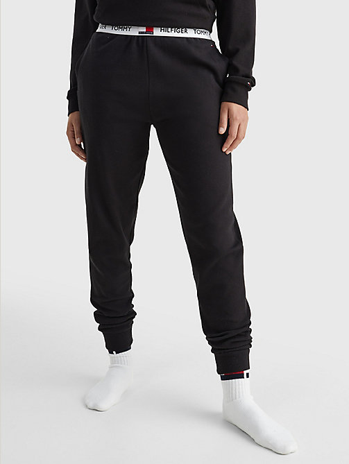 black tommy 85 lounge joggers for women tommy hilfiger