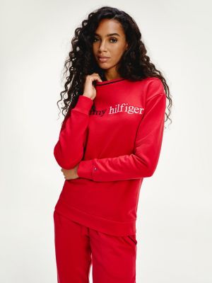 tommy hilfiger red sweatshirt women's