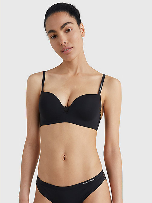 black exclusive wireless push-up bra for women tommy hilfiger