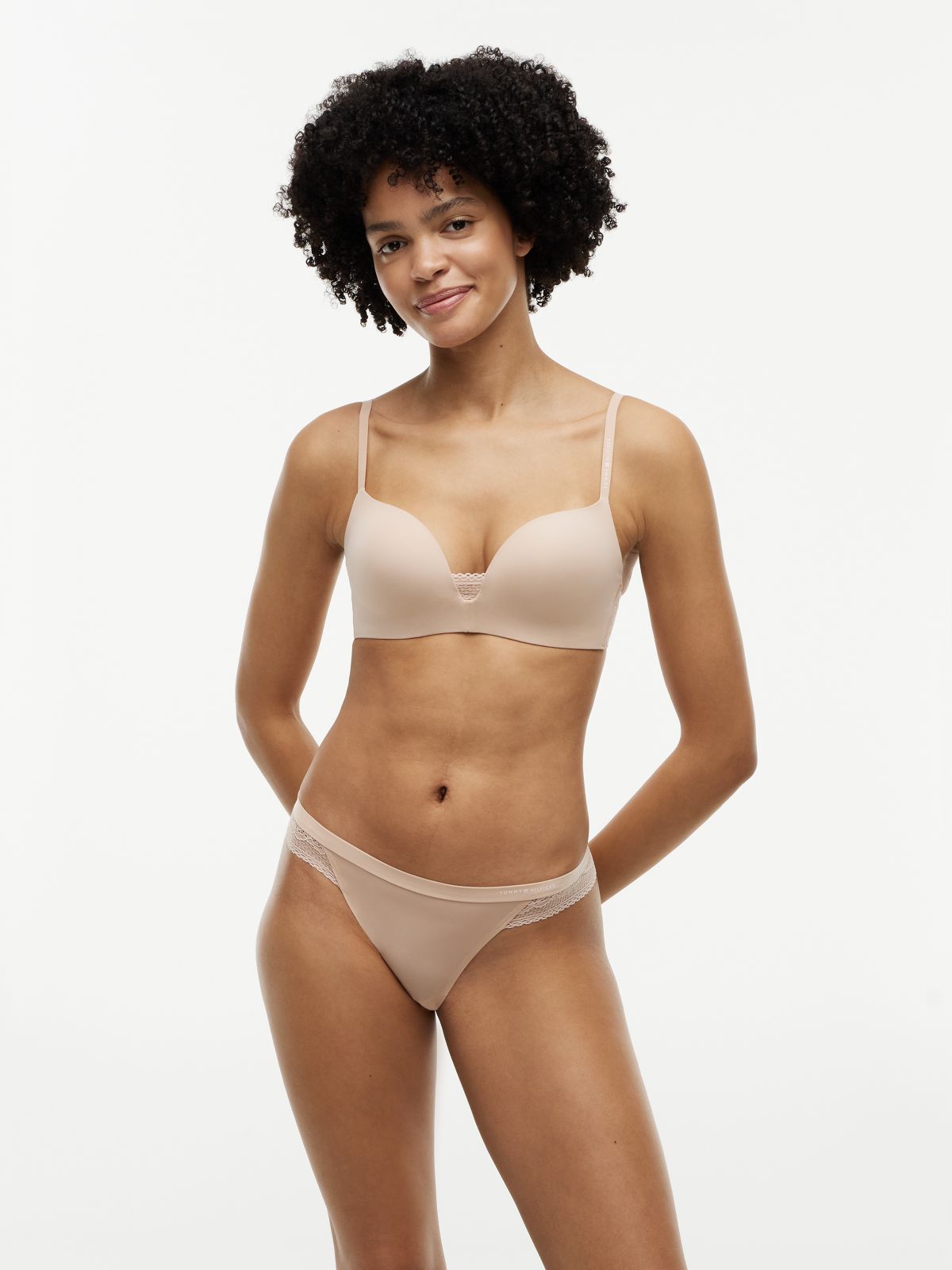 Wireless Padded Push-Up Triangle Bra — Pink