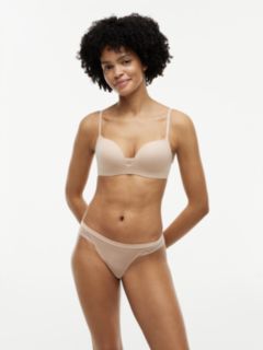 Wireless Padded Push-Up Triangle Bra — Pink 1