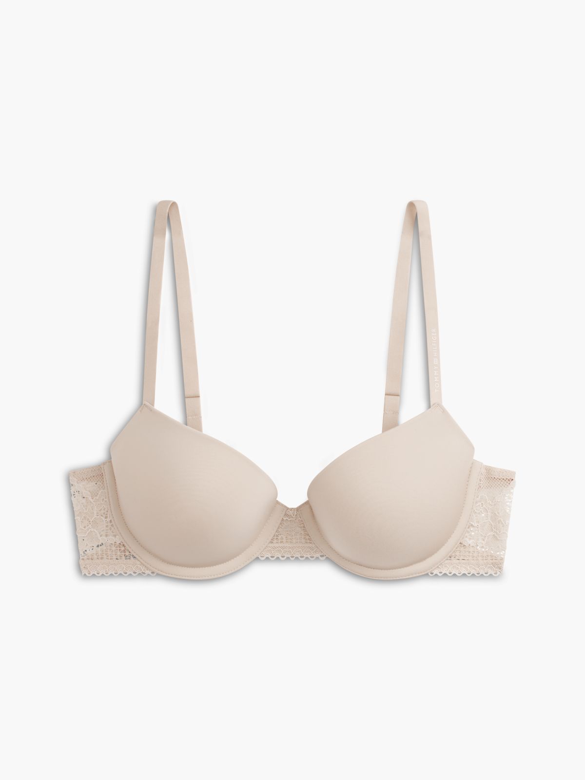 Lace Trim Balconette Underwired Bra — Pink