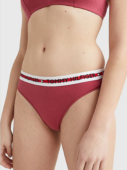 red logo tape stretch thong for women tommy hilfiger