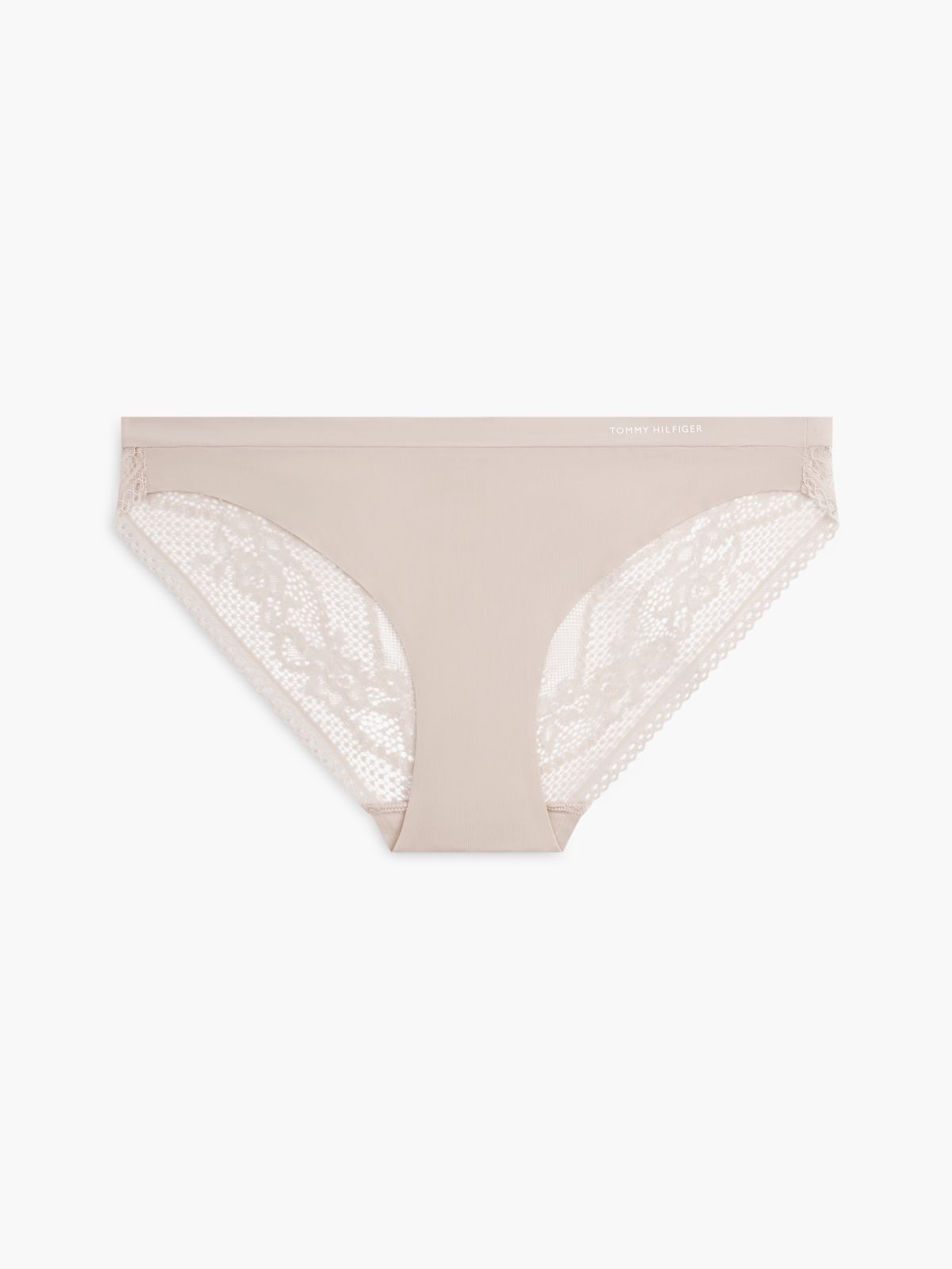 Logo Waistband Lace Briefs — Pink