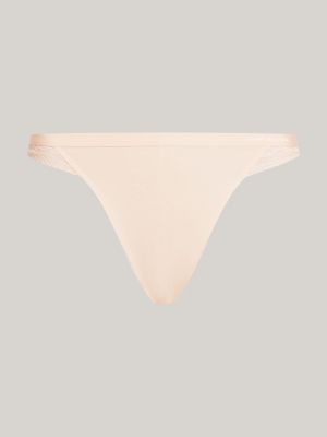 pink lace panel logo thong for women tommy hilfiger