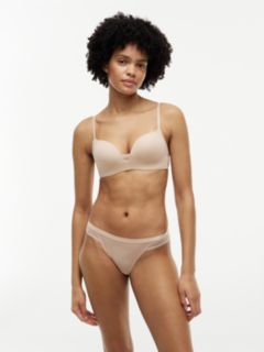 Lace Panel Logo Thong — Pink 1