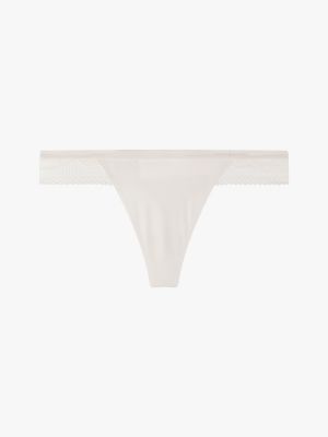 white lace panel logo thong for women tommy hilfiger