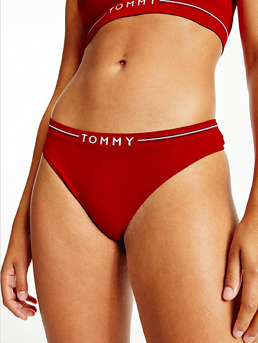 red seamless logo thong for women tommy hilfiger