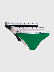 purple 3-pack logo waistband thongs for women tommy hilfiger