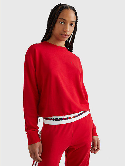 red repeat logo sweatshirt for women tommy hilfiger