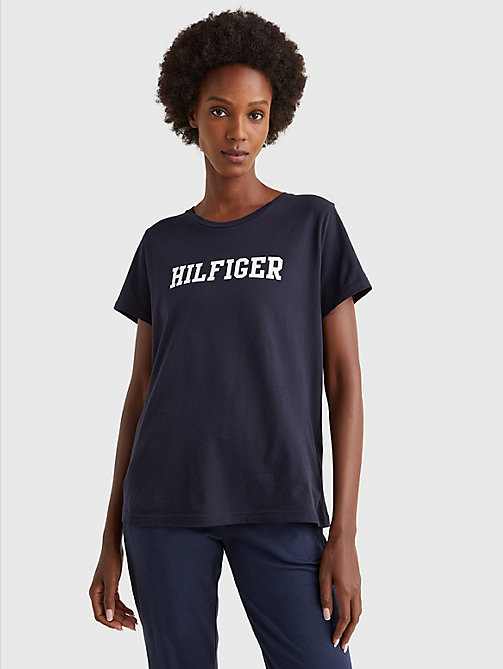 blue lounge organic cotton t-shirt for women tommy hilfiger