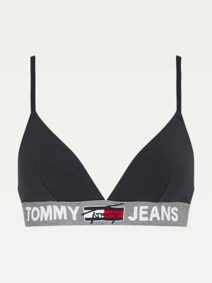 Logo Underband Unlined Triangle Bra | Black | Tommy Hilfiger