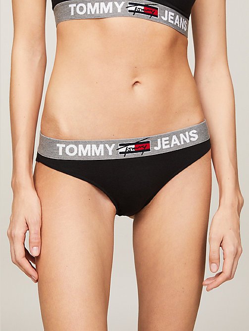 Tommy Hilfiger Damen String Tanga Unterwäsche 3er Pack weiß grau schwarz S XL 