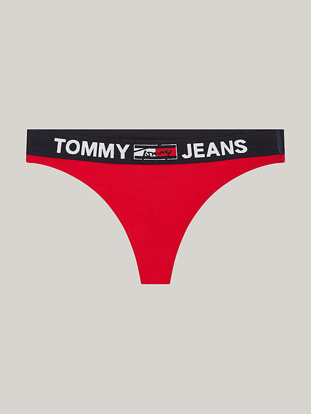 red logo waistband thong for women tommy jeans