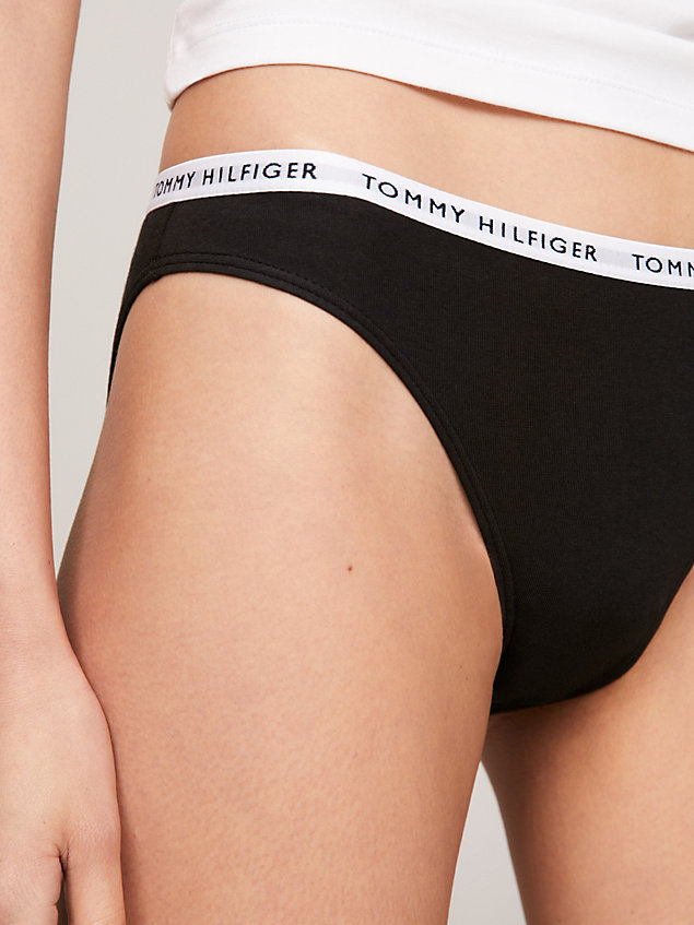 black 3-pack logo waistband briefs for women tommy hilfiger