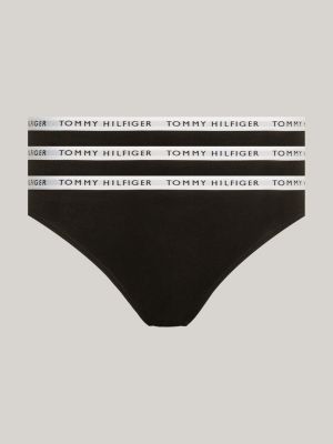 Tommy Hilfiger THONG 3 PACK - Thong - black/black/black/black