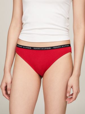 weiß 3er-pack slips mit logomuster für damen - tommy hilfiger