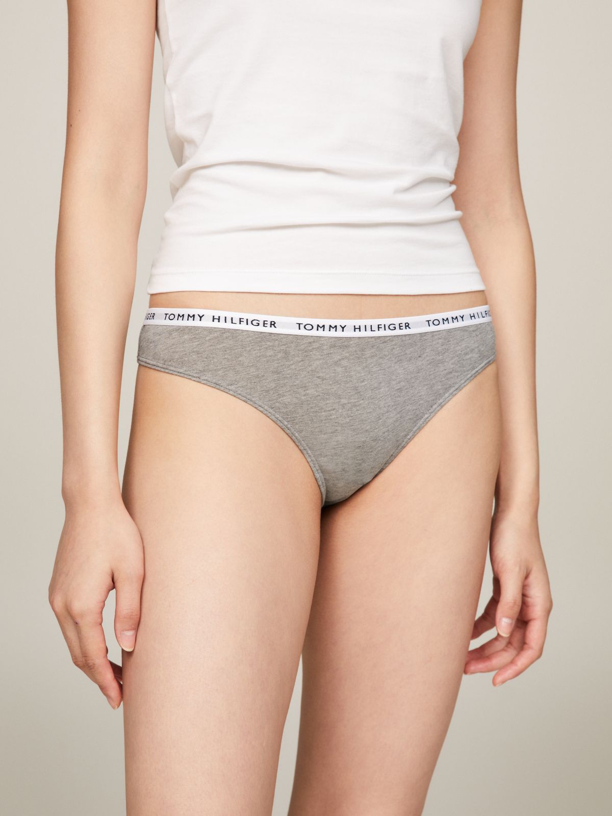 3-Pack Logo Waistband Thongs — Brown