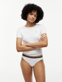 3-Pack Logo Waistband Thongs — Brown 9