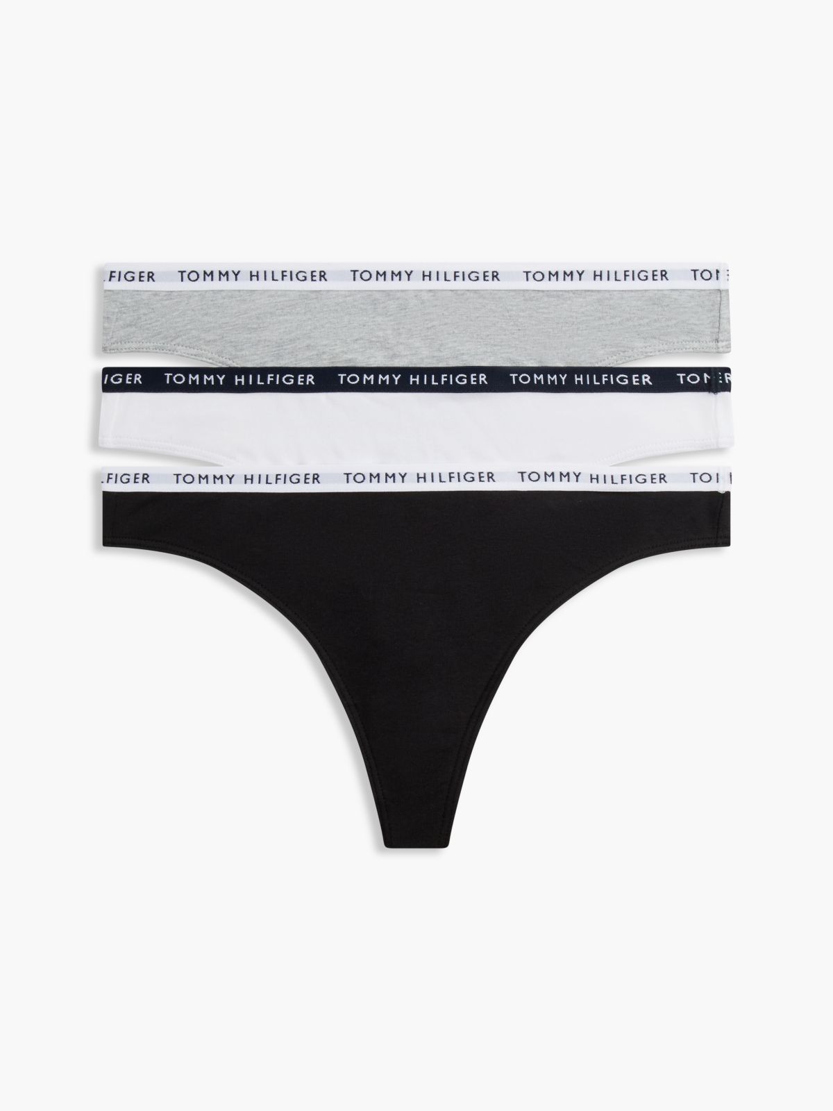 3-Pack Logo Waistband Thongs — Brown