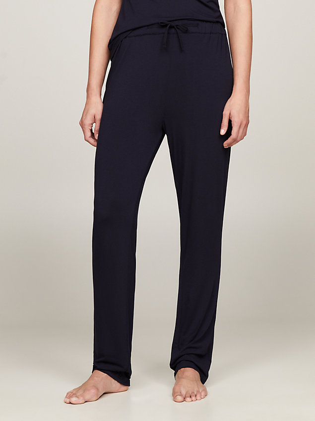 blue flag embroidery drawstring lounge trousers for women tommy hilfiger