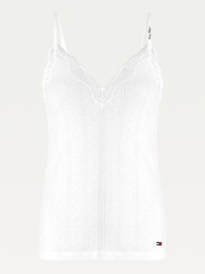 Lace Trim Stretch Cami White Tommy Hilfiger