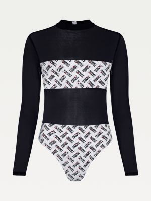 Kupalnik S Dlinnymi Rukavami Belyj Tommy Hilfiger