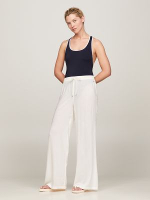 white th essential bedeckende badehose mit weitem bein für damen - tommy hilfiger
