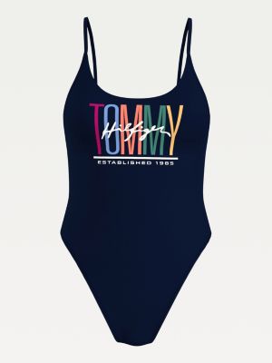 Badeanzug Mit 1985 Logo Blau Tommy Hilfiger