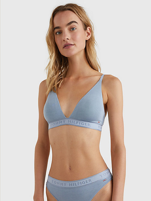 blue seacell™ triangle logo bralette for women tommy hilfiger