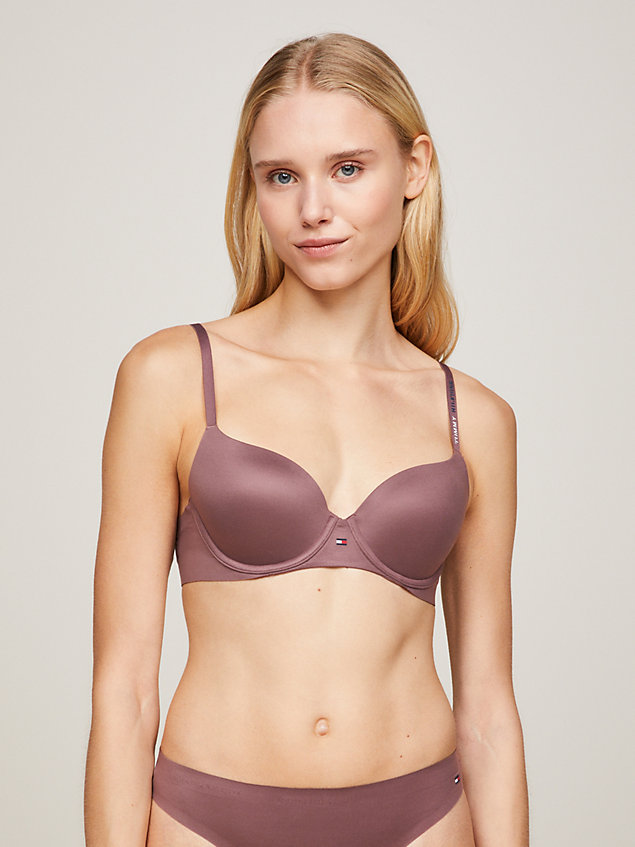 purple ultra soft demi-cup bra for women tommy hilfiger