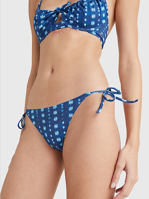 blue side tie shibori bikini bottoms for women tommy hilfiger