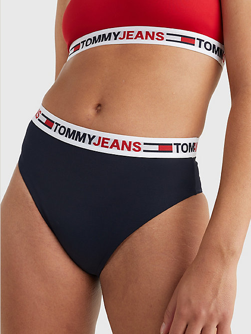 blauw high waist cheeky bikinibroekje voor dames - tommy jeans