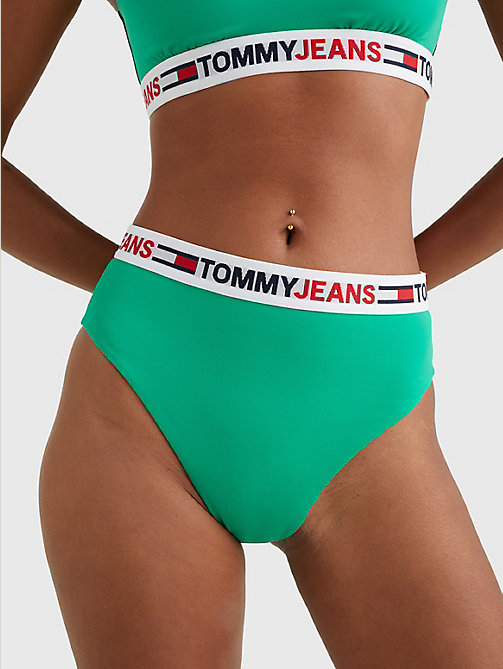 groen high waist cheeky bikinibroekje voor dames - tommy jeans