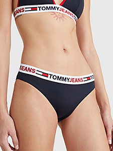 blue repeat logo classic bikini bottoms for women tommy jeans