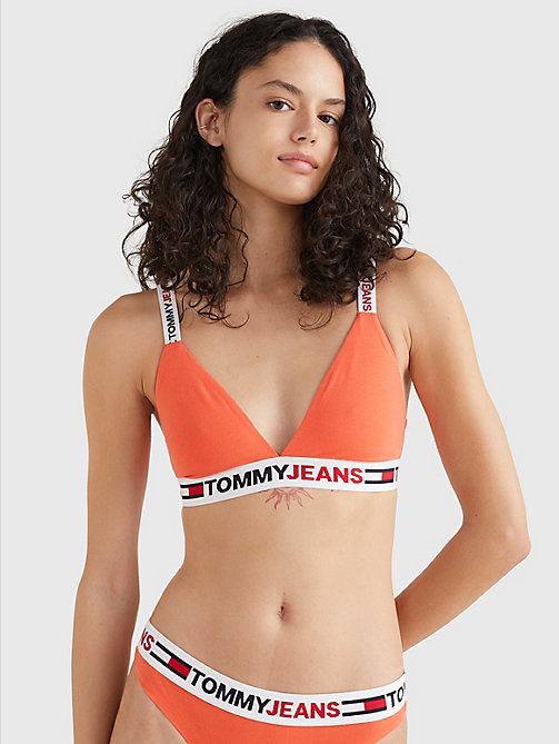 red logo underband triangle bra for women tommy jeans